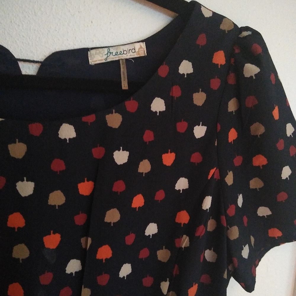 Peplum Top With Tree Pattern - image 2